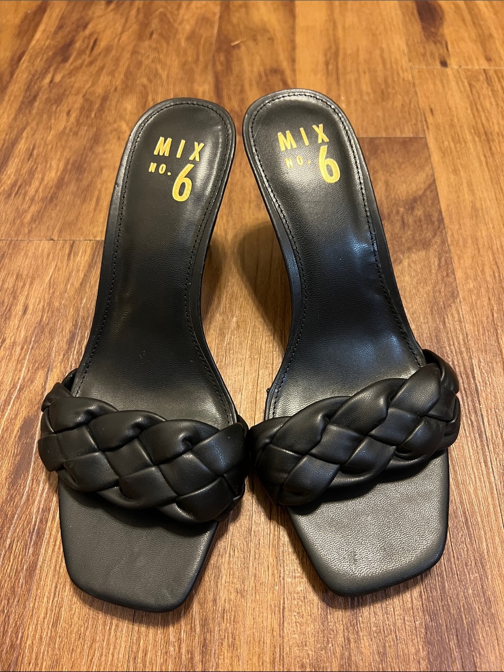 Mix No. 6 Black Braided Slide Mules